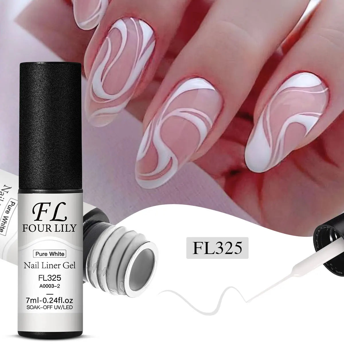 1/2pcs Nail Liner Gel Polish Kit Black White Gold Silver DIY Nail Supplies French Nails Design UV/LED Drawing Painting Gel Glue