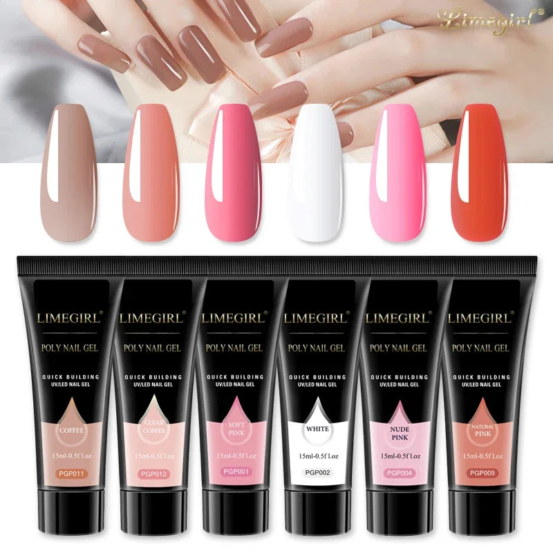 Nail Gel Set 6W LED Lamp Full Manicure Set Semi Permanent Quick Extension Nail Kit Gel Set For Nails Tool Kit