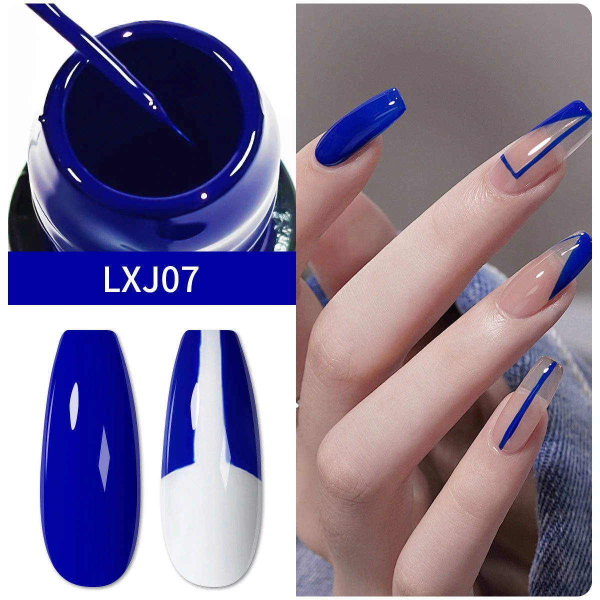 5 ml set Glitter Line Drawing Gel Kit, Colored Drawing Line Gel, Removable Gel Nails, for Nail Art.