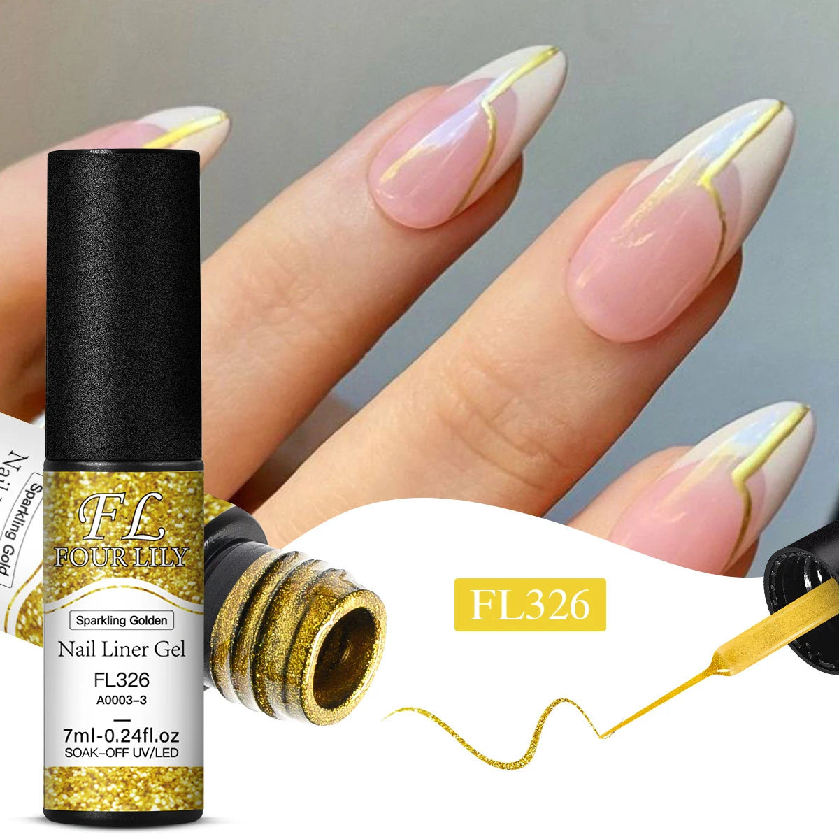 1/2pcs Nail Liner Gel Polish Kit Black White Gold Silver DIY Nail Supplies French Nails Design UV/LED Drawing Painting Gel Glue