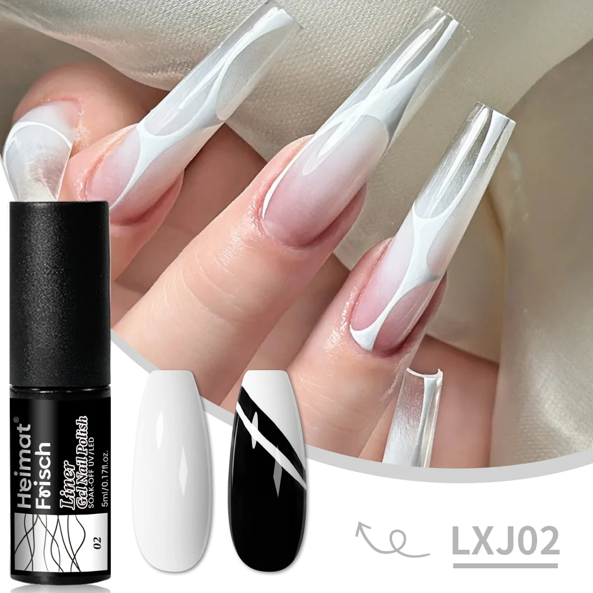 5 ml set Glitter Line Drawing Gel Kit, Colored Drawing Line Gel, Removable Gel Nails, for Nail Art.