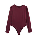 BSAY Jumpsuit for Women Fashion Autumn Winter New Sexy Solid Color Long Sleeved Round Neck Chic Female Bustier Tops Mujer