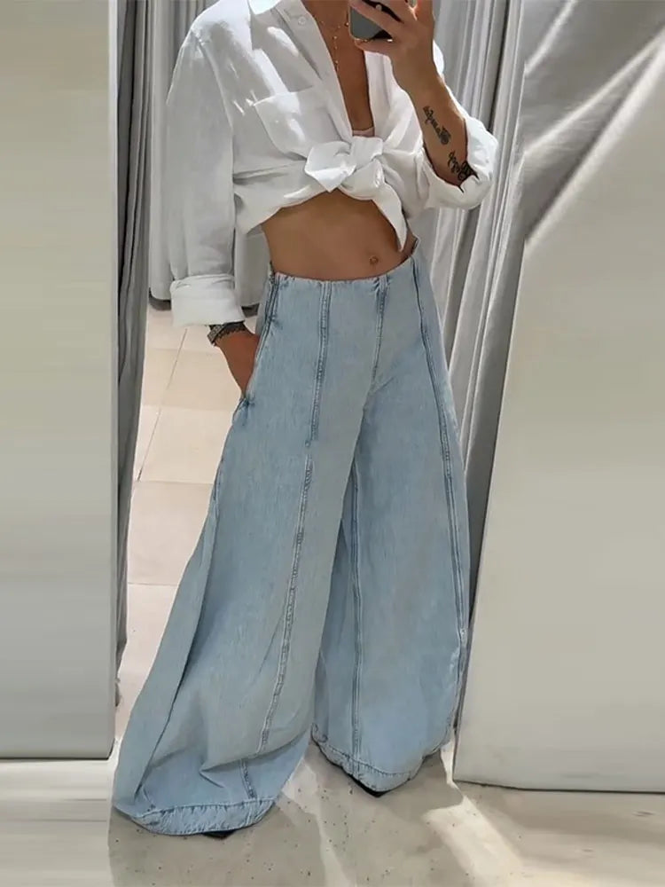 Oversized Y2K Wide Leg Denim Jeans Pant High Waisted Loose Baggy Pants Chic Women's Streetwear Fashion Trousers 2025 New Outfit