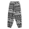 Ladies' spring and summer thin tropical style bamboo tree elephant print casual pants like outdoor sports ankle binding sunscree