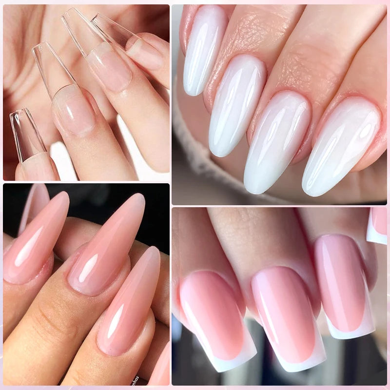 14Pcs/Set 20ml Poly Nail Gel Set 6W LED Lamp Full Gel Nail Polish Kit Quick Extension Nails Building Fingertips Polygel Tool Kit