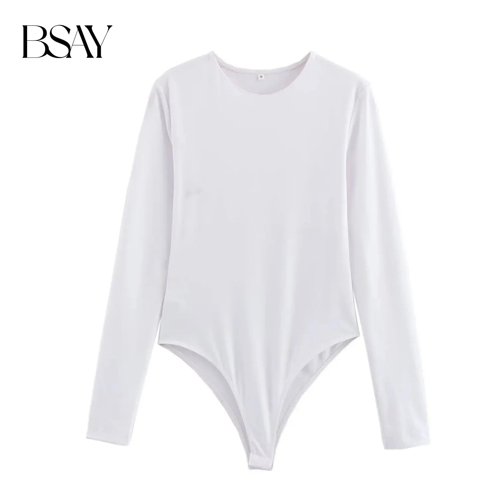 BSAY Jumpsuit for Women Fashion Autumn Winter New Sexy Solid Color Long Sleeved Round Neck Chic Female Bustier Tops Mujer
