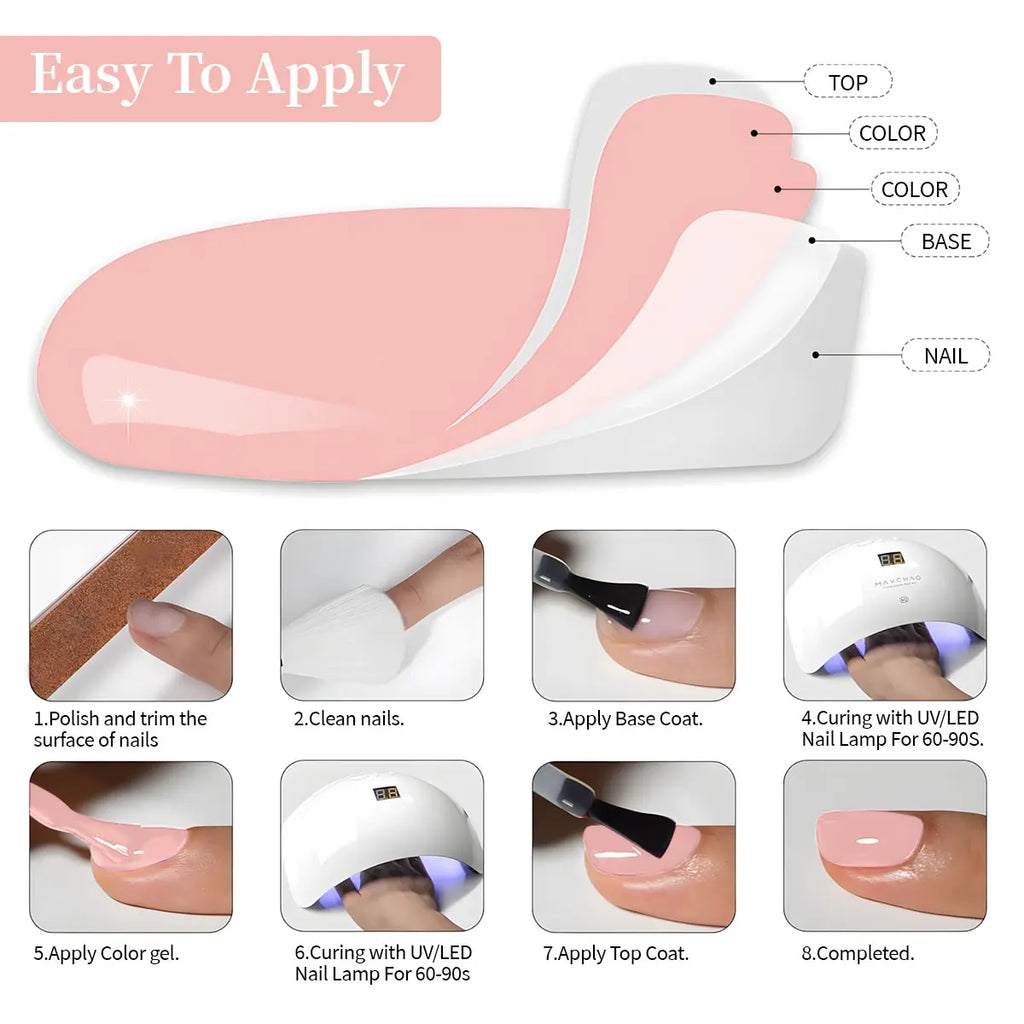 7pcs Gel for nail Polish Set Suitable for All Seasons - Long-Lasting,  Perfect for Salon-Quality for nails at Home,