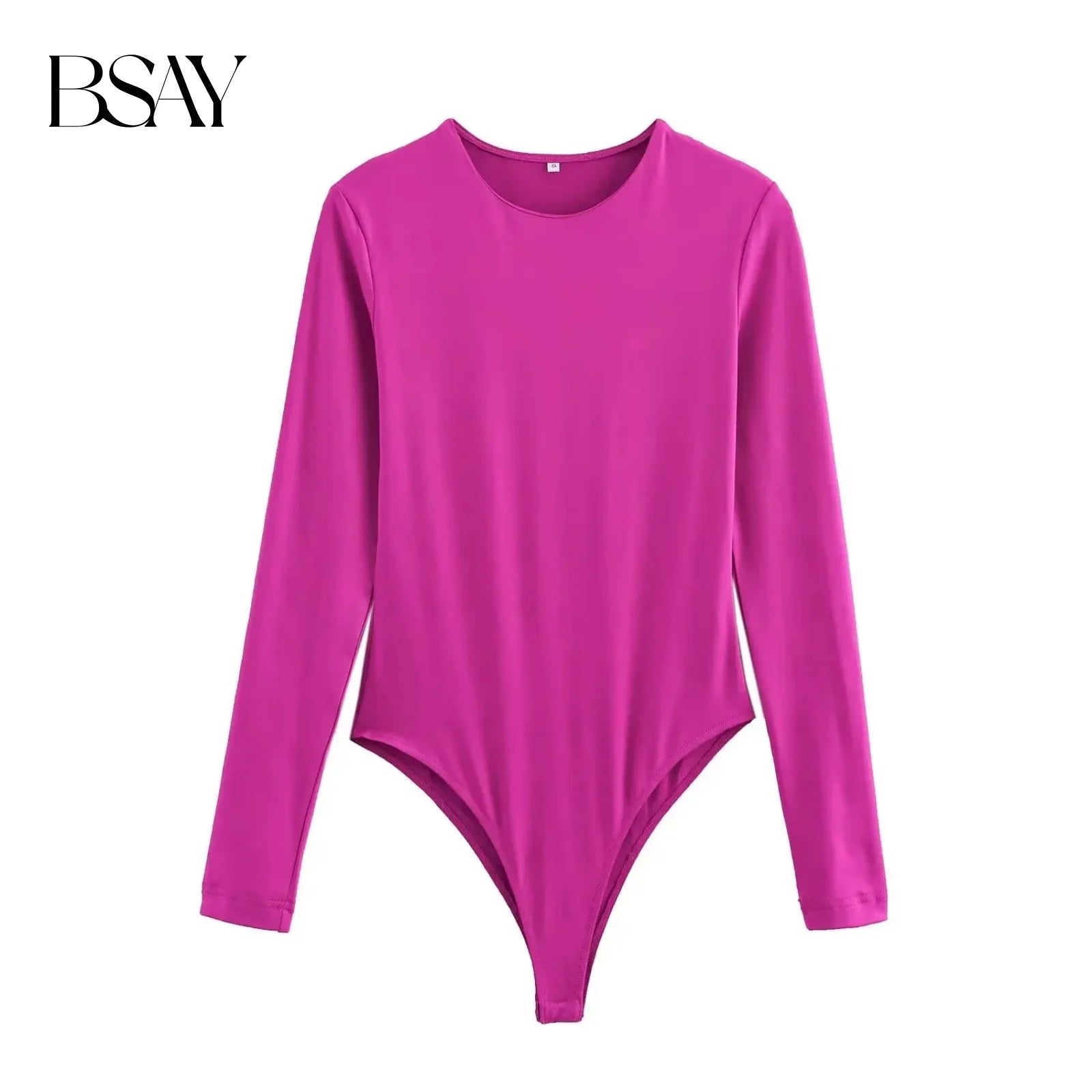 BSAY Jumpsuit for Women Fashion Autumn Winter New Sexy Solid Color Long Sleeved Round Neck Chic Female Bustier Tops Mujer